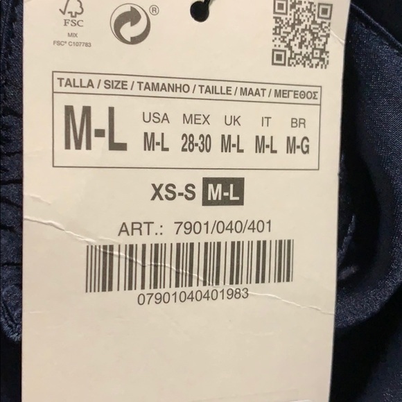 NWT. Zara Dark Blue Flowing Trench Coat. Size M-L. - Picture 6 of 8